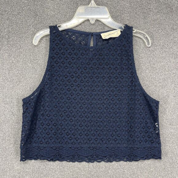 Abercrombie & Fitch Tank Top Womens Medium Crochet Lace Sheer Boho Festival - Picture 1 of 13